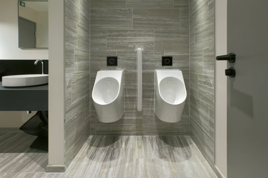 n the recently opened Andaz Vienna am Belvedere Hotel, TOTO urinals look clean and inviting – making people feel comfortable with the idea of using them. Photo: TOTO