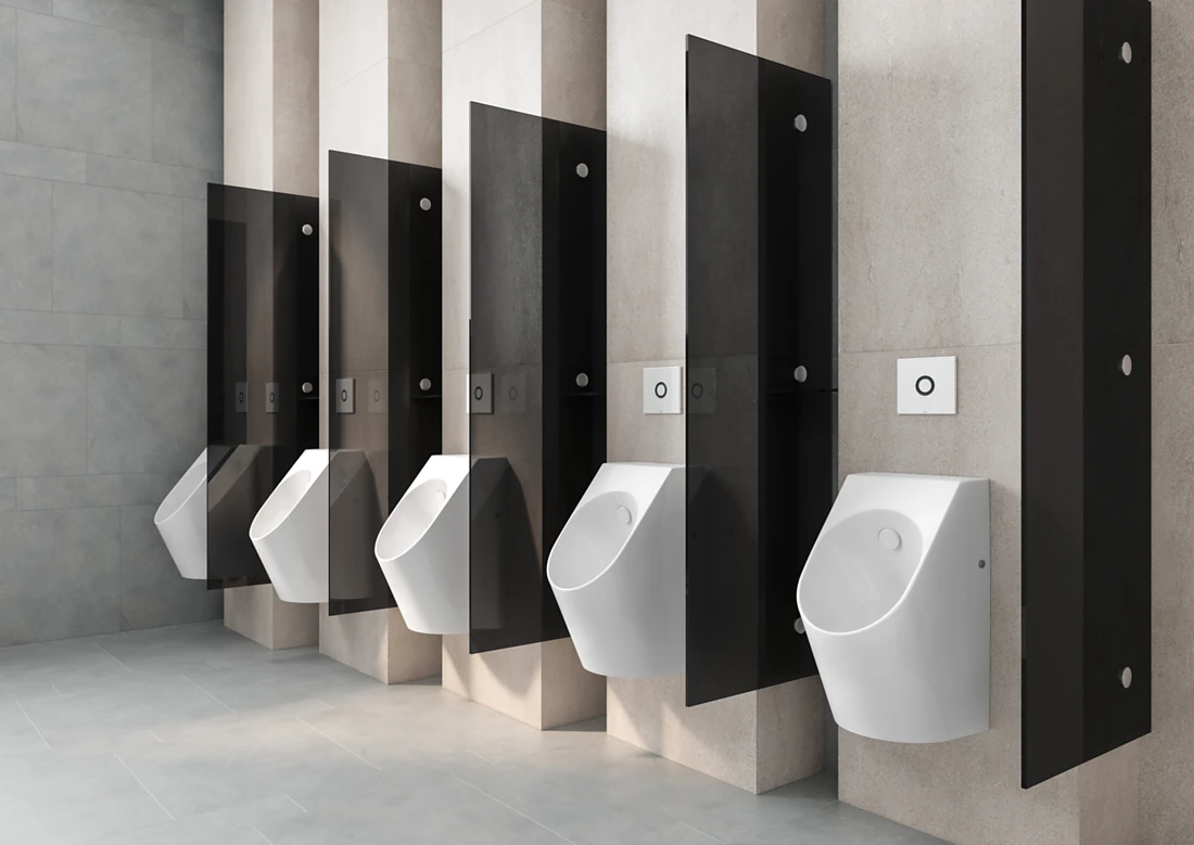 The rimless design, extended opening to the front and the design of the back panel are all characteristic of the TOTO brand, and help keep any spray from spreading outside of the bowl. Photo: TOTO