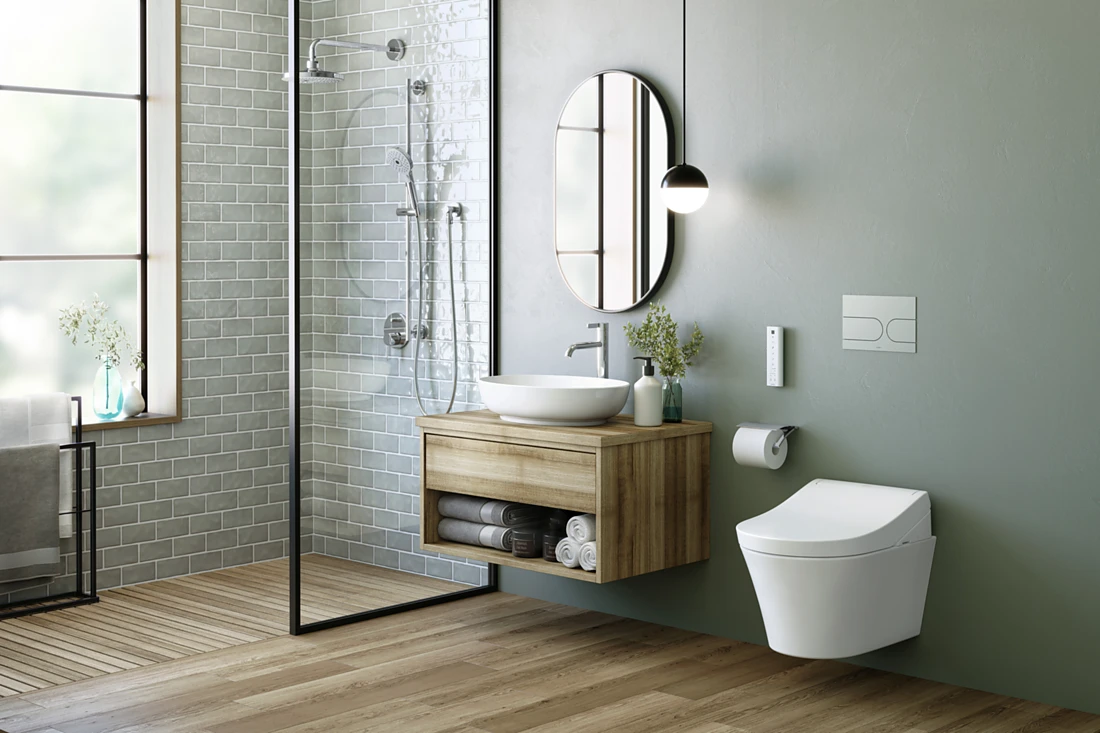 TOTO’s shower toilets have been available in all price classes in Europe for 12 years now – allowing people to bring the hygiene and comfort of Japanese bathing culture into their own home bathrooms. Photo: TOTO