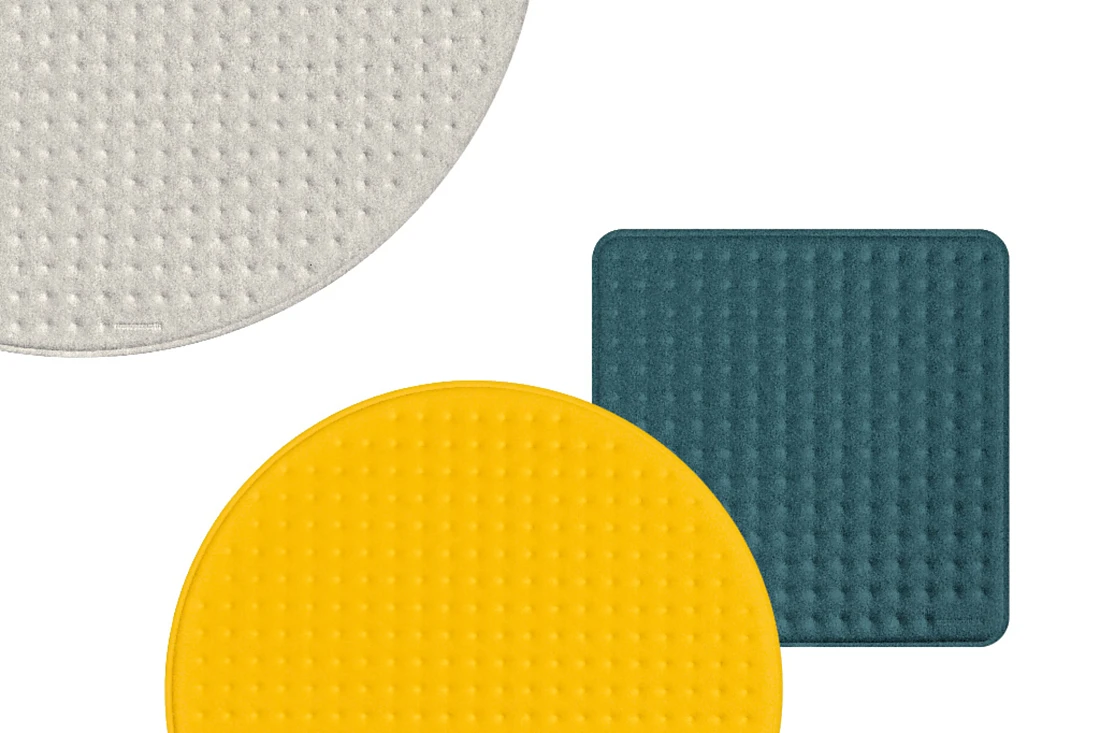 Rossoacoustic Pads can be used in various shapes and colours. Photo: Nimbus Group / Frank Ockert<br />