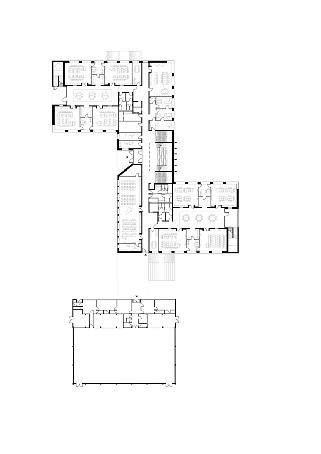 <p>Grundriss Erdgeschoss <span>Henri-Dunant-Schule,</span><span></span>&nbsp;Zeichnung: a+r Architekten</p>