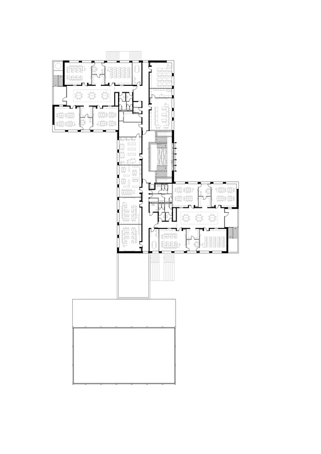<p>Grundriss Obergeschoss <span>Henri-Dunant-Schule,</span><span></span>&nbsp;Zeichnung: a+r Architekten</p>